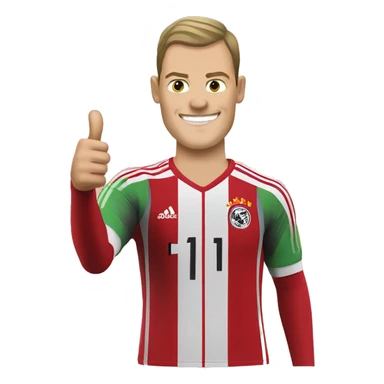 manuel neuer shows thumb up sticker