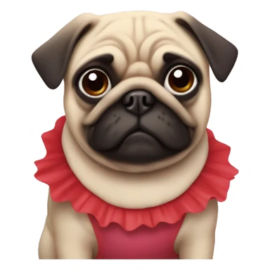 Pug in a cherry costume  sticker