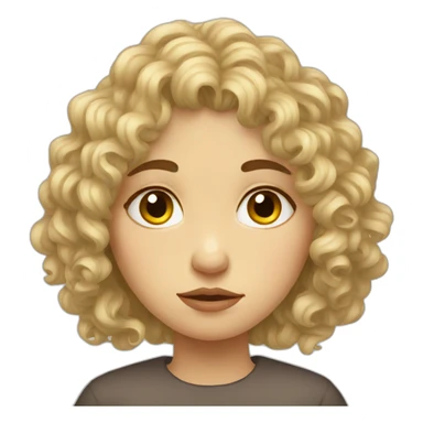 sad curly russian girl sticker