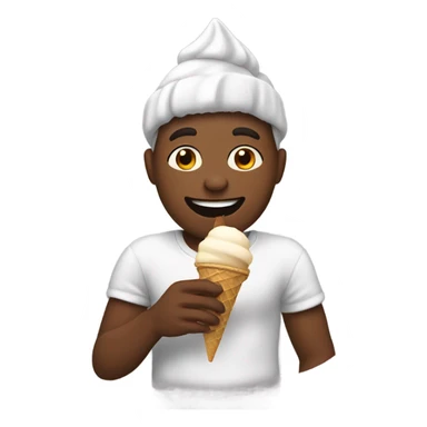 Black person eating ice cream sticker