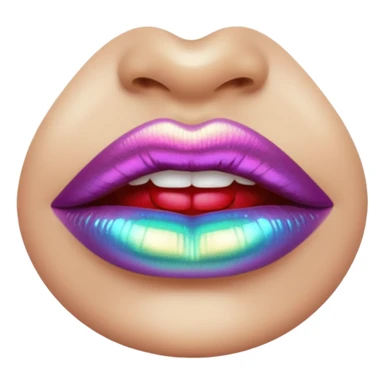 Iridescent lipstick sticker