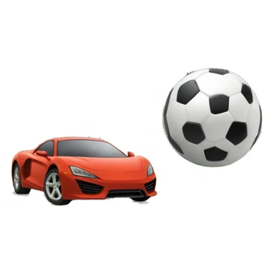 Sports car playing with a soccer in a stadium sticker