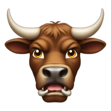 Angry bull with nose ring sticker