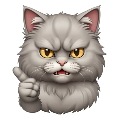 angry cat gives middle finger sticker