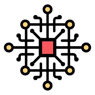 Artificial intelligence microchip with neural network connections sticker