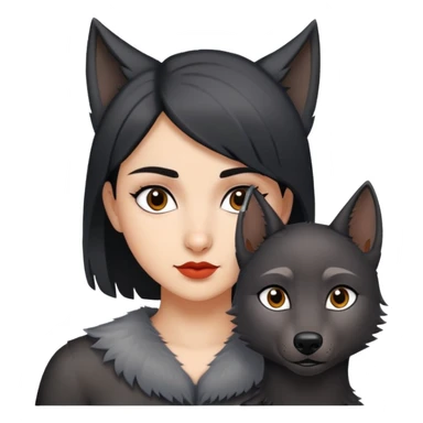 Turkish girl with black wolf cut hair sticker