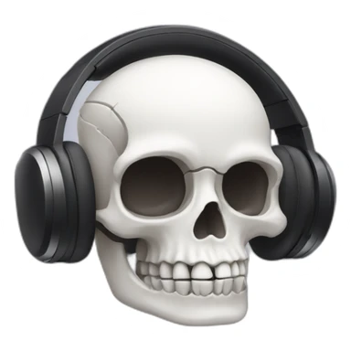 Skull wearing airpods sticker