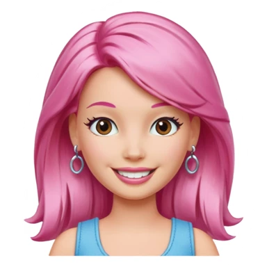 Barbie with pink hair sticker