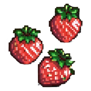 three strawberry tanghulu sticker