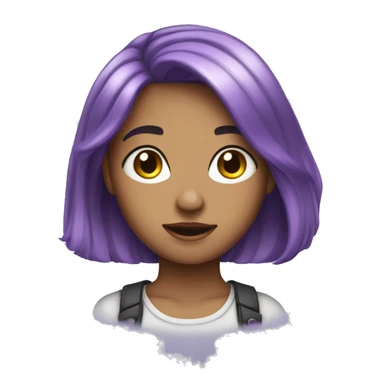 girl sperhero violet hair sticker