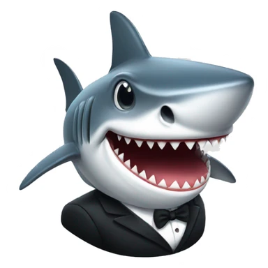 Shark wearing tuxedo sticker