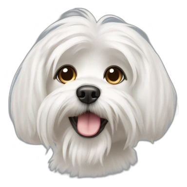 Maltese dog with shorter hair and litte bit of tongue stigning out sticker
