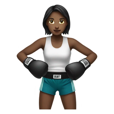 white brunette girl boxing sticker