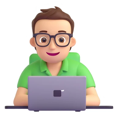 a coder, cheerful expression sticker