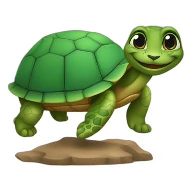 Un chat sur une tortue sticker