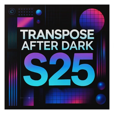Make a logo the image above, take out ALL wording and replace with TRANSPOSE AFTER DARK S25!  sticker