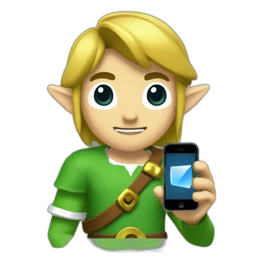 Link (Legend of Zelda) holding an iPhone sticker