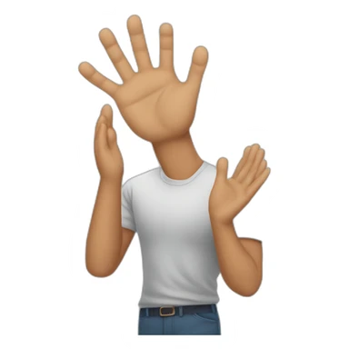 man liftin hit hands up sticker