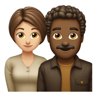 due fidanzati che si amano uno ha i capelli neri, gli occhi marroni carnagione olivastra e l’altra è molto chiara, occhi verdi e capelli marroni sticker