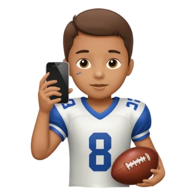 A child holds a phone in his hands and plays football at the same time sticker
