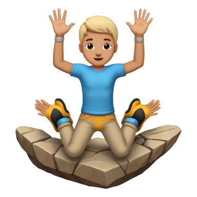 Jumping with rock hands sticker