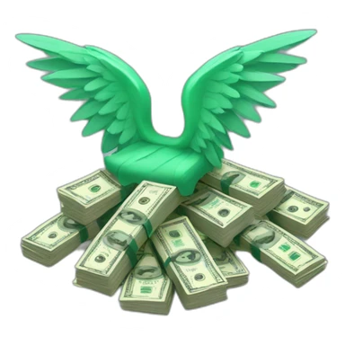 pile of cash with wings 3d emoji sticker