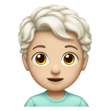 Cute baby pale dark hair sticker