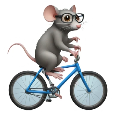 Rat with glasses using bicycle sticker