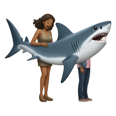 shark holding a woman sticker