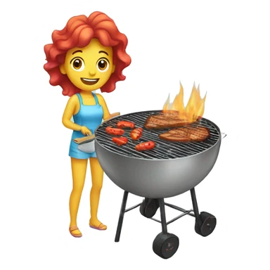 Sirène qui fait un barbecue sticker
