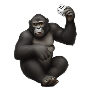 Gorrila rolling dice sticker