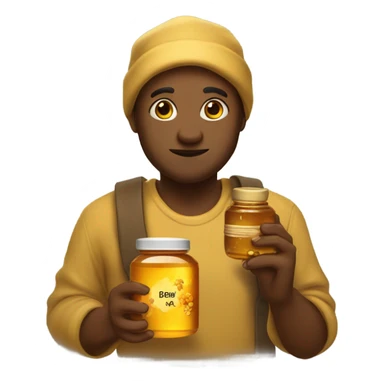 Debar holding honey  sticker