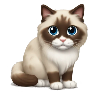 Chocolate point ragdoll cat sticker