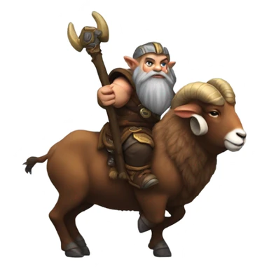 Warcraft dwarf riding a ram sticker