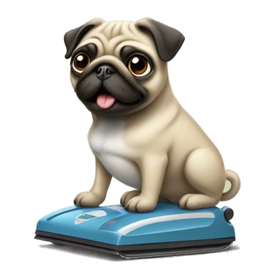 Pug on a hoover sticker