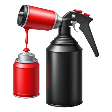 Black spray paint can for graffiti with red cap sticker