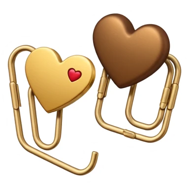 one gold paperclip and one brown heart on top sticker