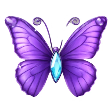 Purple butterfly gem tiara sticker