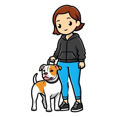 woman with pitbull sticker