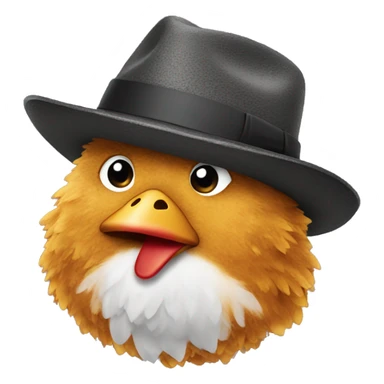 A chicken nugget wearing a fedora  sticker