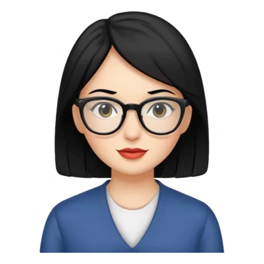 Mujer de pelo negro con lentes sticker