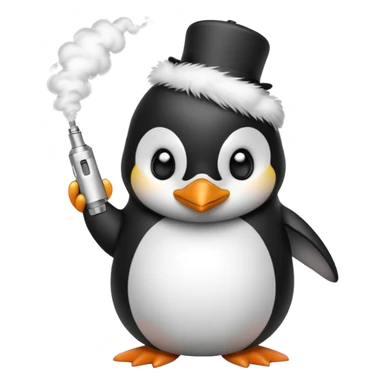 Penguin hitting vape sticker