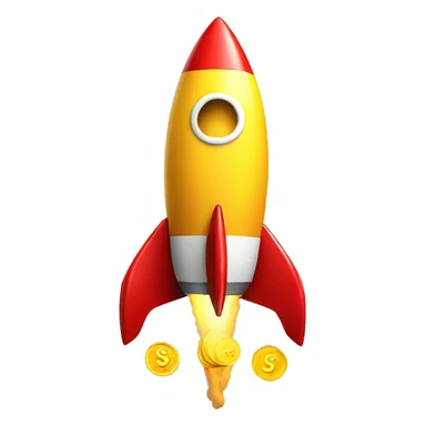 rocket with lot of money sticker