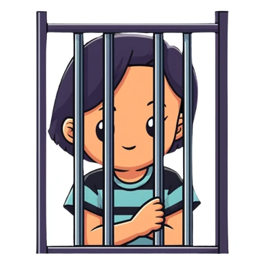 girl behind prison bars sticker
