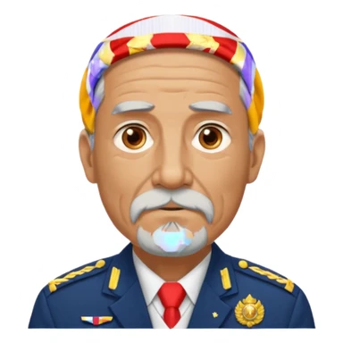 Older soldier with gray beard and medal pins.































 sticker