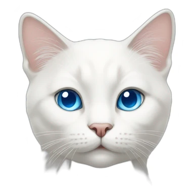 A white cat with blue winking eyes sticker