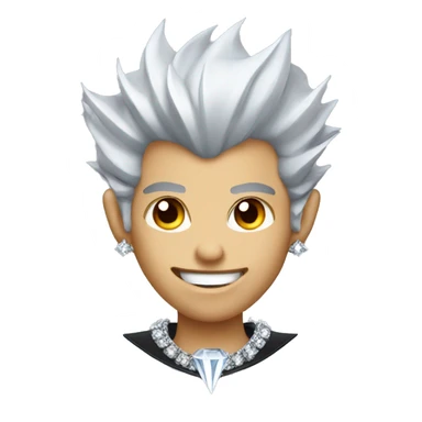 Vampire with spikes hair and diamond necklace sticker