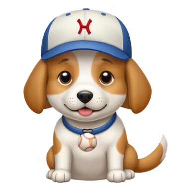 Dog wearing baseball cap sticker