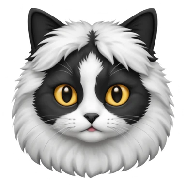 Cute cat black and white stain sticker