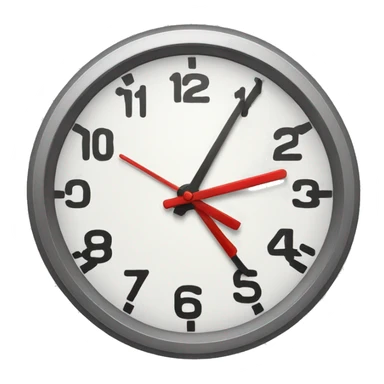 clock with a red ended emoji sticker
